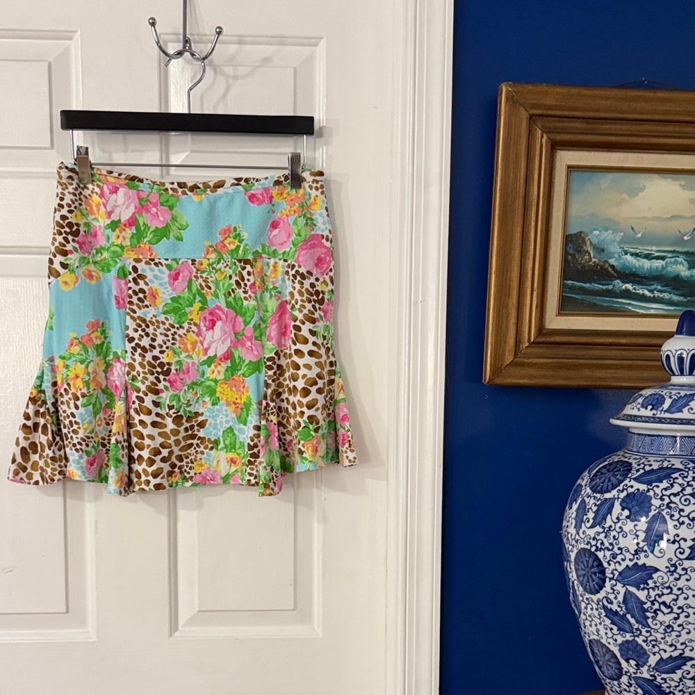 Women’s Gottex Lifestyle Floral and Leopard Print Athletic Golf Skort Size M